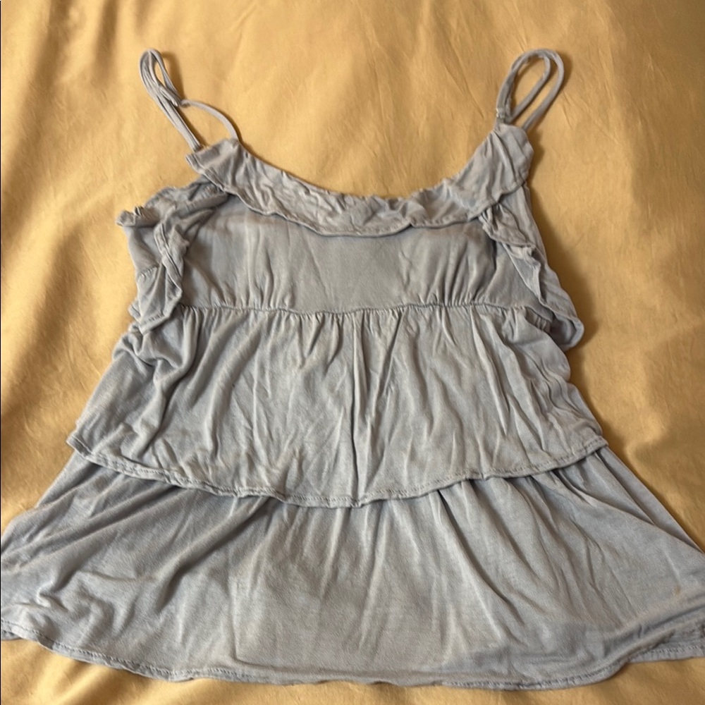 Ella Moss Gray Ruffled Tiered Camisole